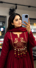 Label Tanuja-Seize the day" with a classy self weave embroidered suit Set