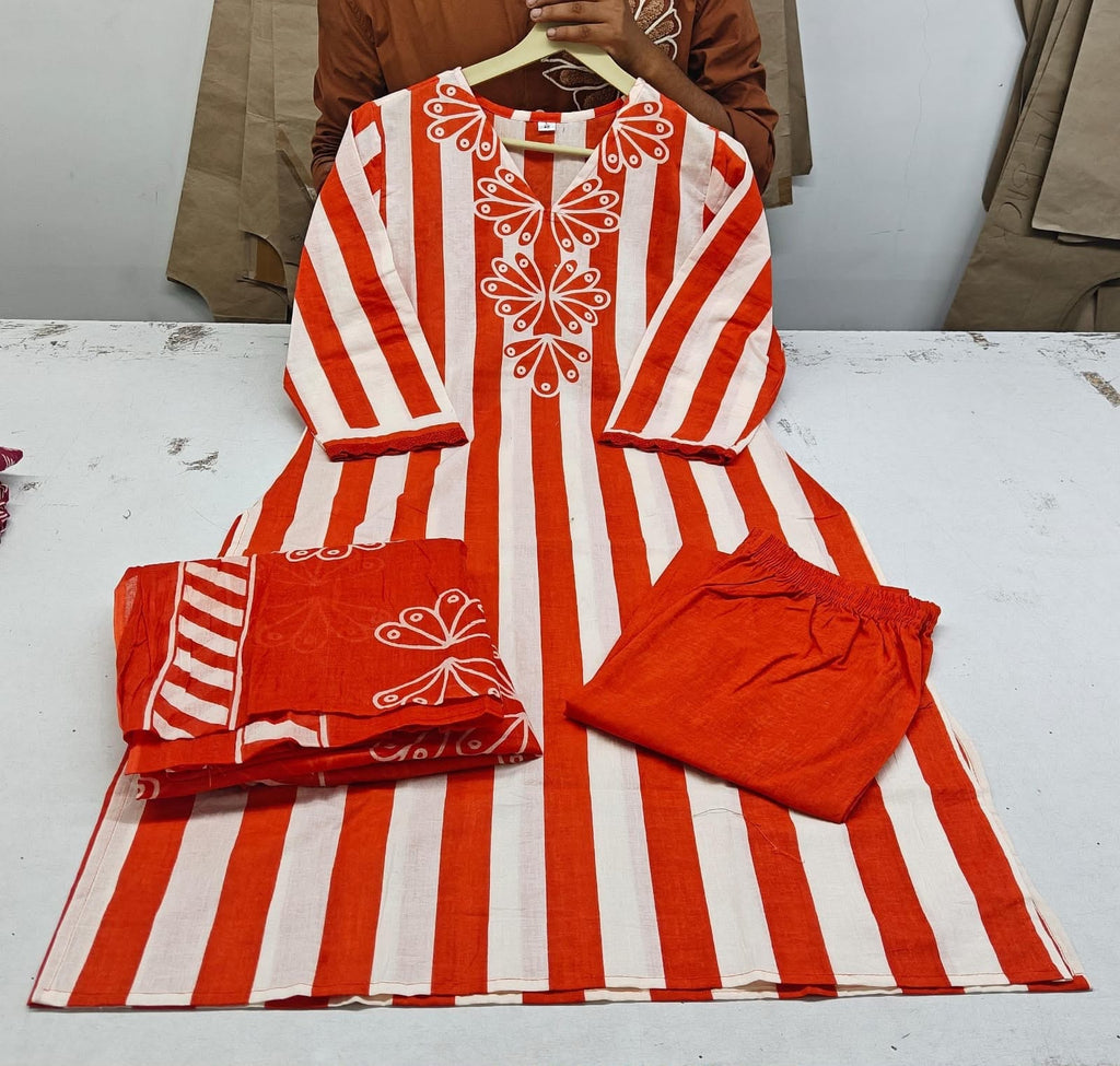 Label Tanuja-Designer  Floral Print Cotton Suit