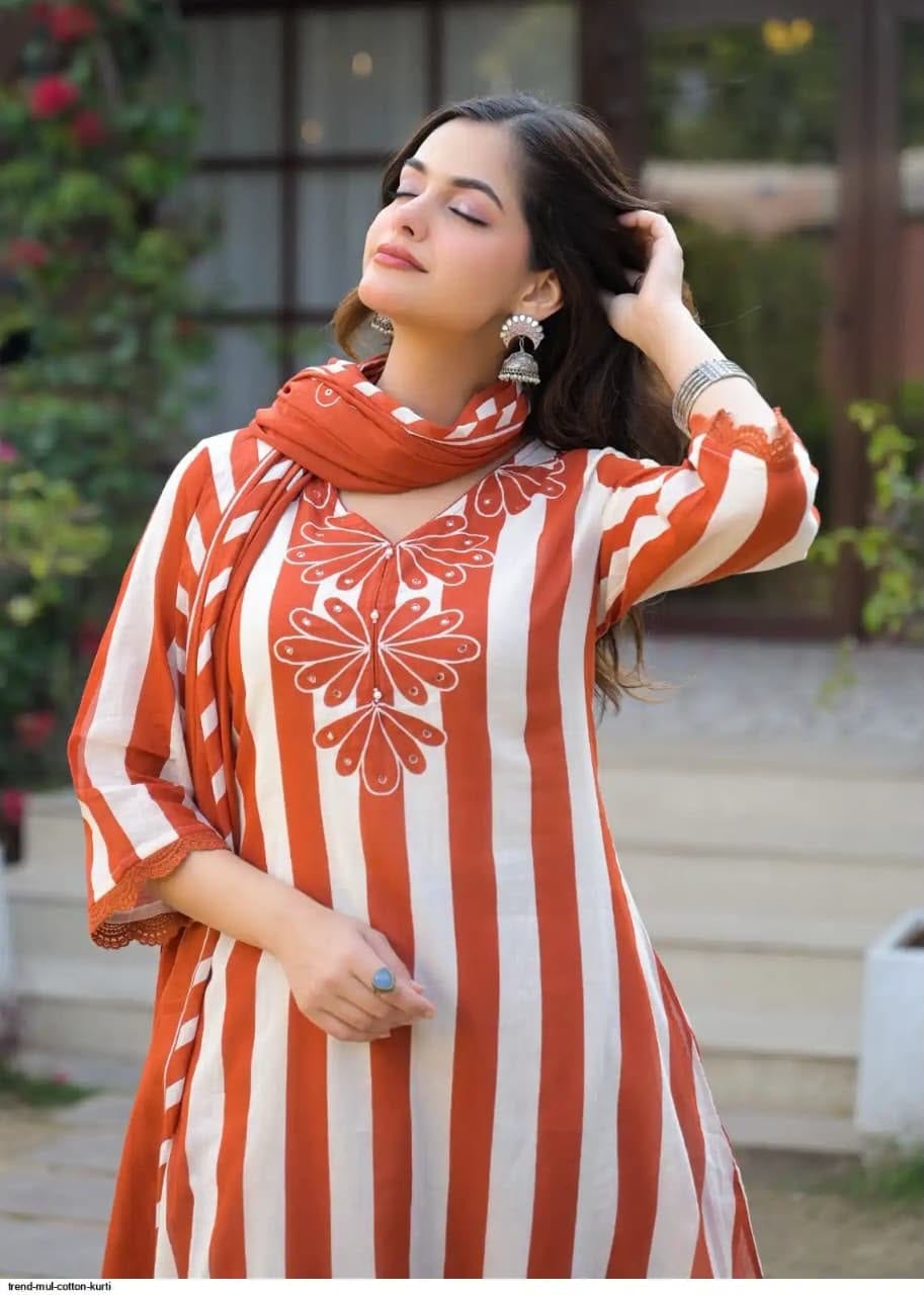 Label Tanuja-Designer  Floral Print Cotton Suit