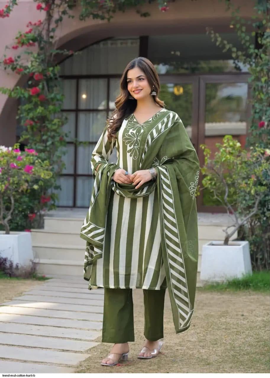 Label Tanuja-Designer  Floral Print Cotton Suit