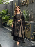 Label Tanuja-Beautiful A-line Discharge Print Kurti with Original Mirror Work