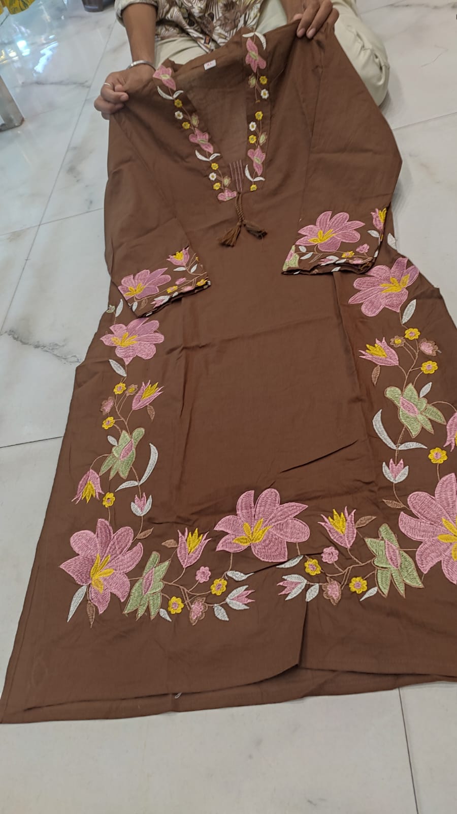 Label Tanuja-cotton fabric kurti pant dupatta sets