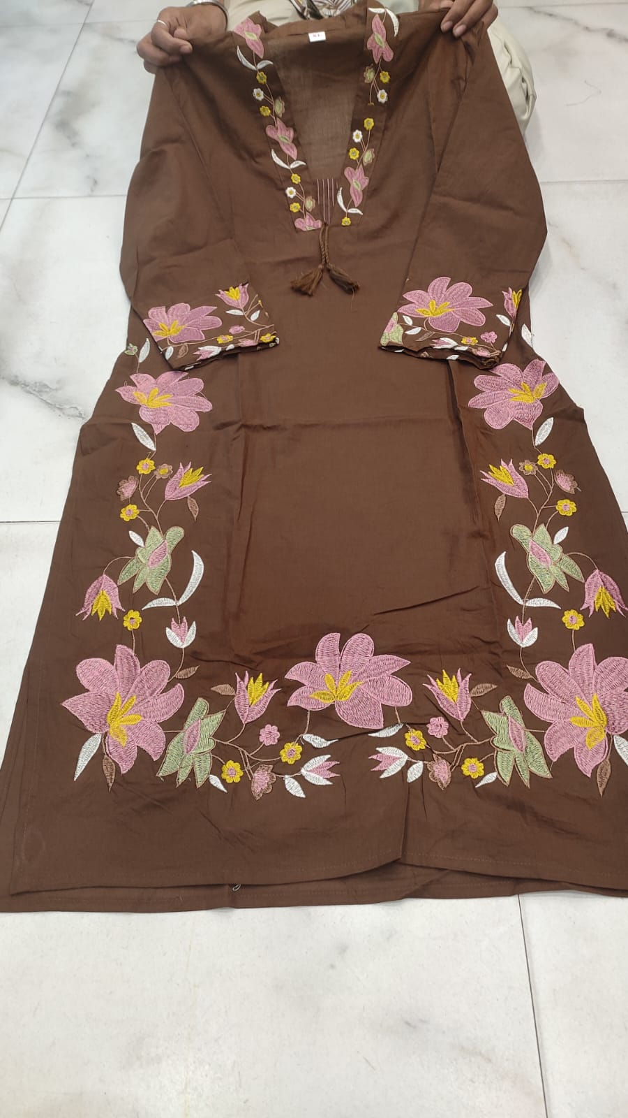 Label Tanuja-cotton fabric kurti pant dupatta sets