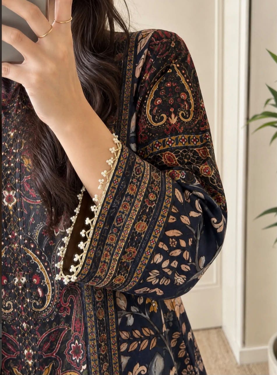 Label Tanuja-Floral Printed Cord Set