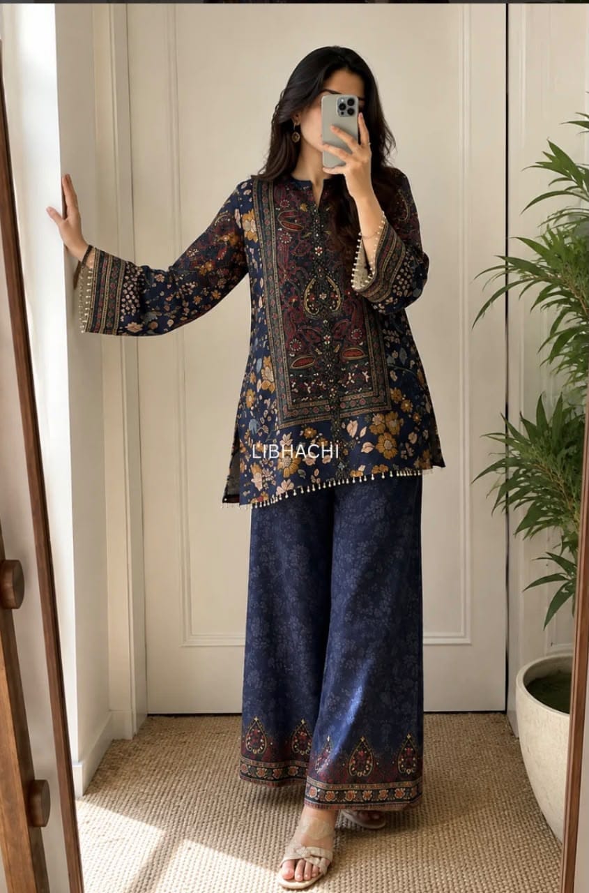 Label Tanuja-Floral Printed Cord Set