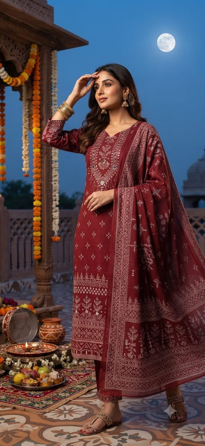 Label tanuja-Discharge print kurti pant dupatta sets
