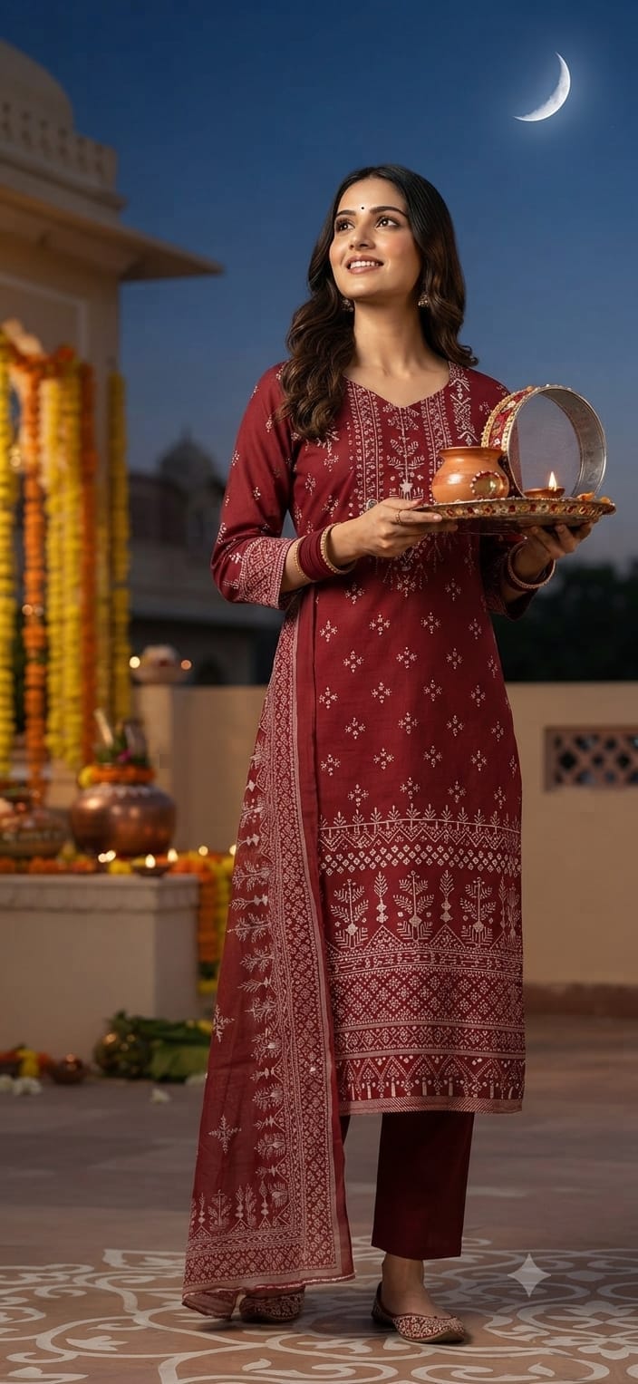 Label tanuja-Discharge print kurti pant dupatta sets