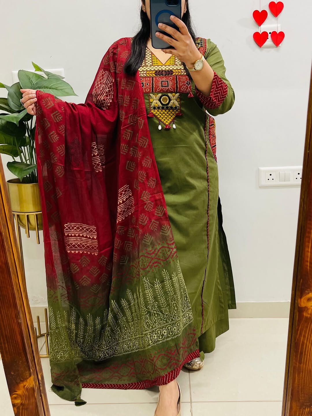 Label tanuja-Pure fine Cotton fabric Embroidery Work Kurti with Pant with cotton 100-100 Dupatta