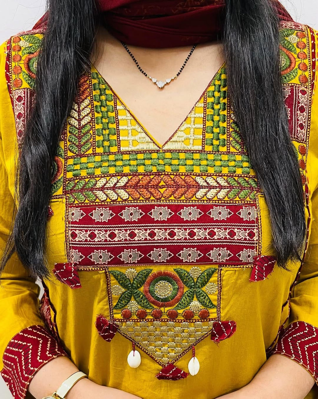 Label tanuja-Pure fine Cotton fabric Embroidery Work Kurti with Pant with cotton 100-100 Dupatta