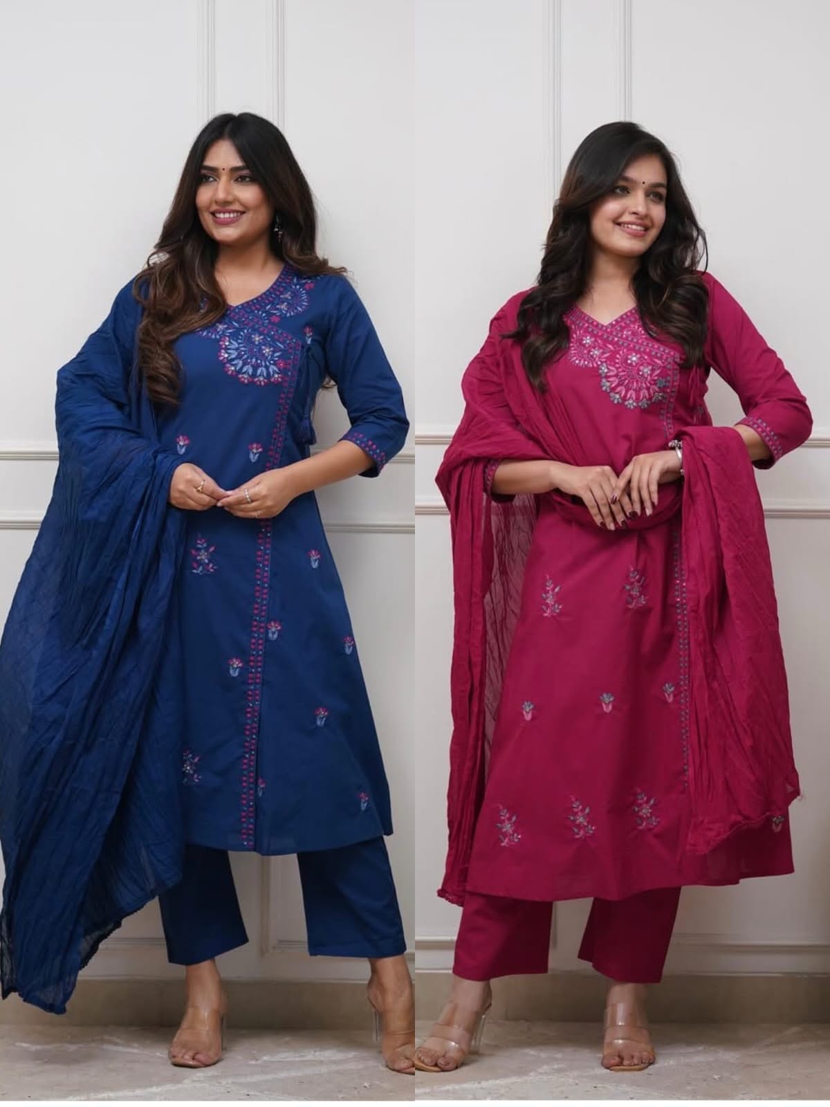 Label Tanuja-KURTA PENT WITH DUPATTA SUIT SET