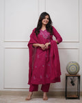 Label Tanuja-KURTA PENT WITH DUPATTA SUIT SET