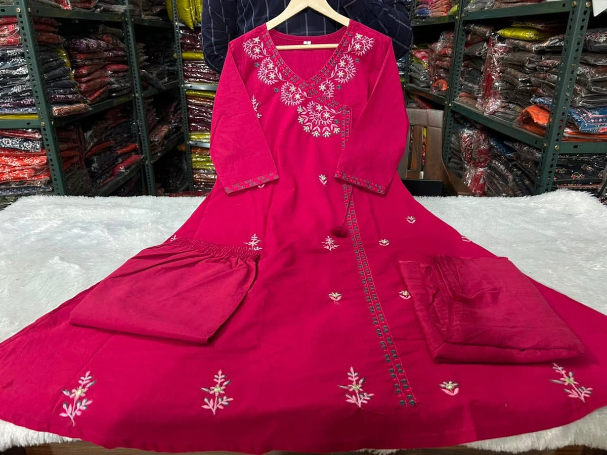 Label Tanuja-KURTA PENT WITH DUPATTA SUIT SET