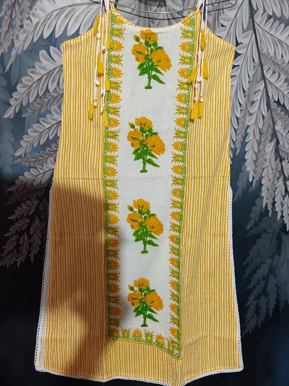 label Tanuja-Sleeveless Printed Cotton Full Suit Set With Dupatta-set
