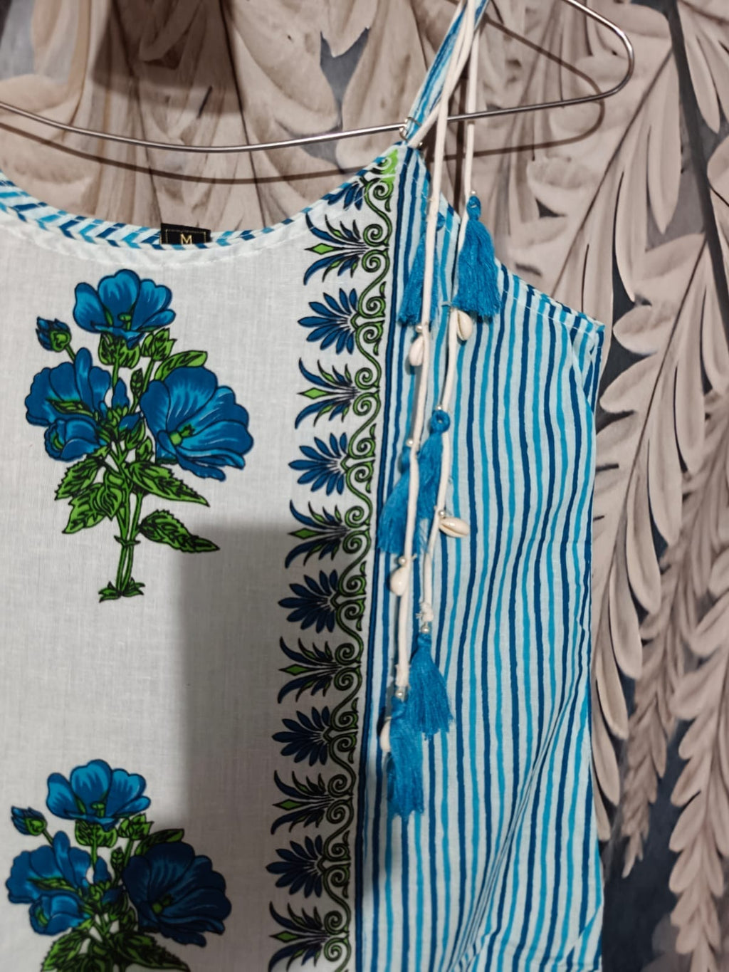 label Tanuja-Sleeveless Printed Cotton Full Suit Set With Dupatta-set