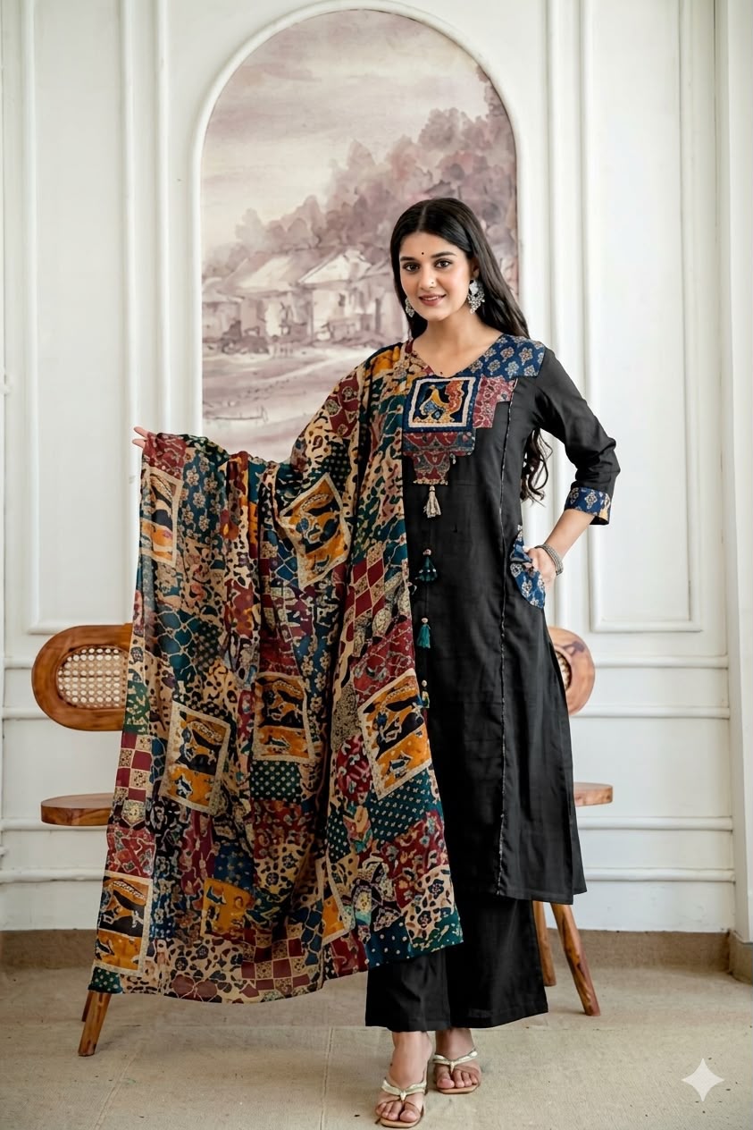 Label Tanuja-Premium cotton fabric suit set
