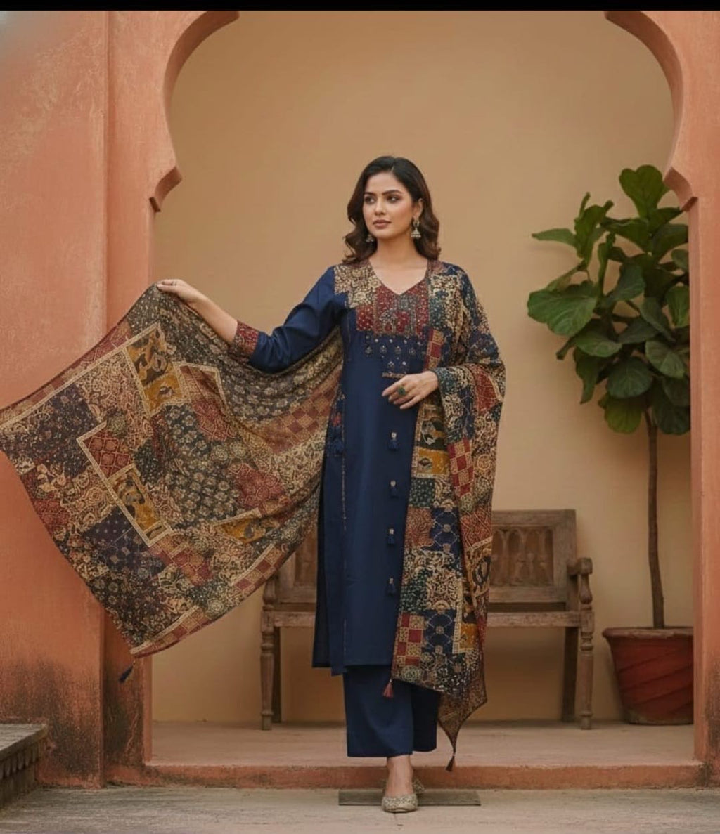 Label Tanuja-Premium cotton fabric suit set
