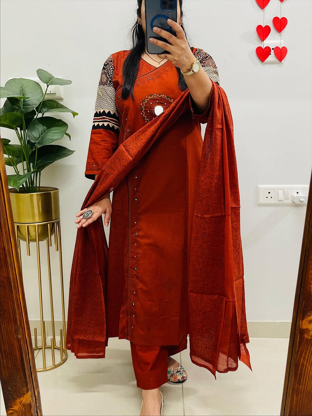 Label Tanuja-Angrakha pure dhabu cotton kutch style suit