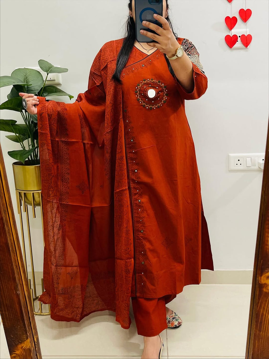Label Tanuja-Angrakha pure dhabu cotton kutch style suit