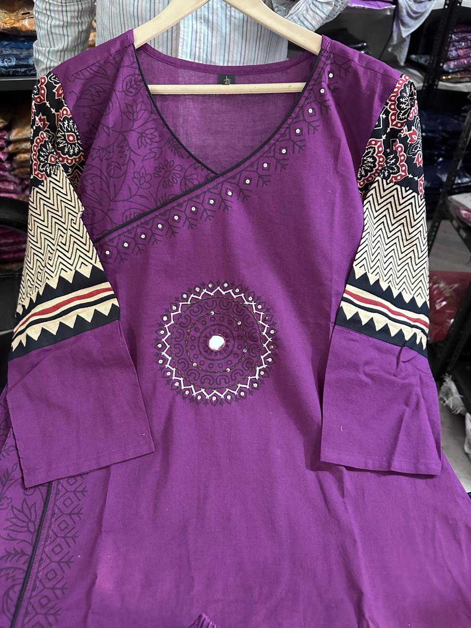 Label Tanuja-Angrakha pure dhabu cotton kutch style suit