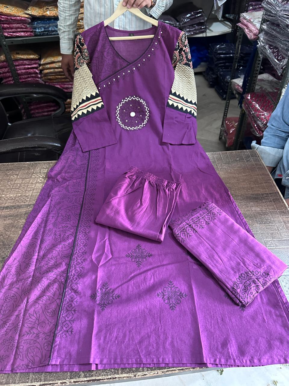 Label Tanuja-Angrakha pure dhabu cotton kutch style suit