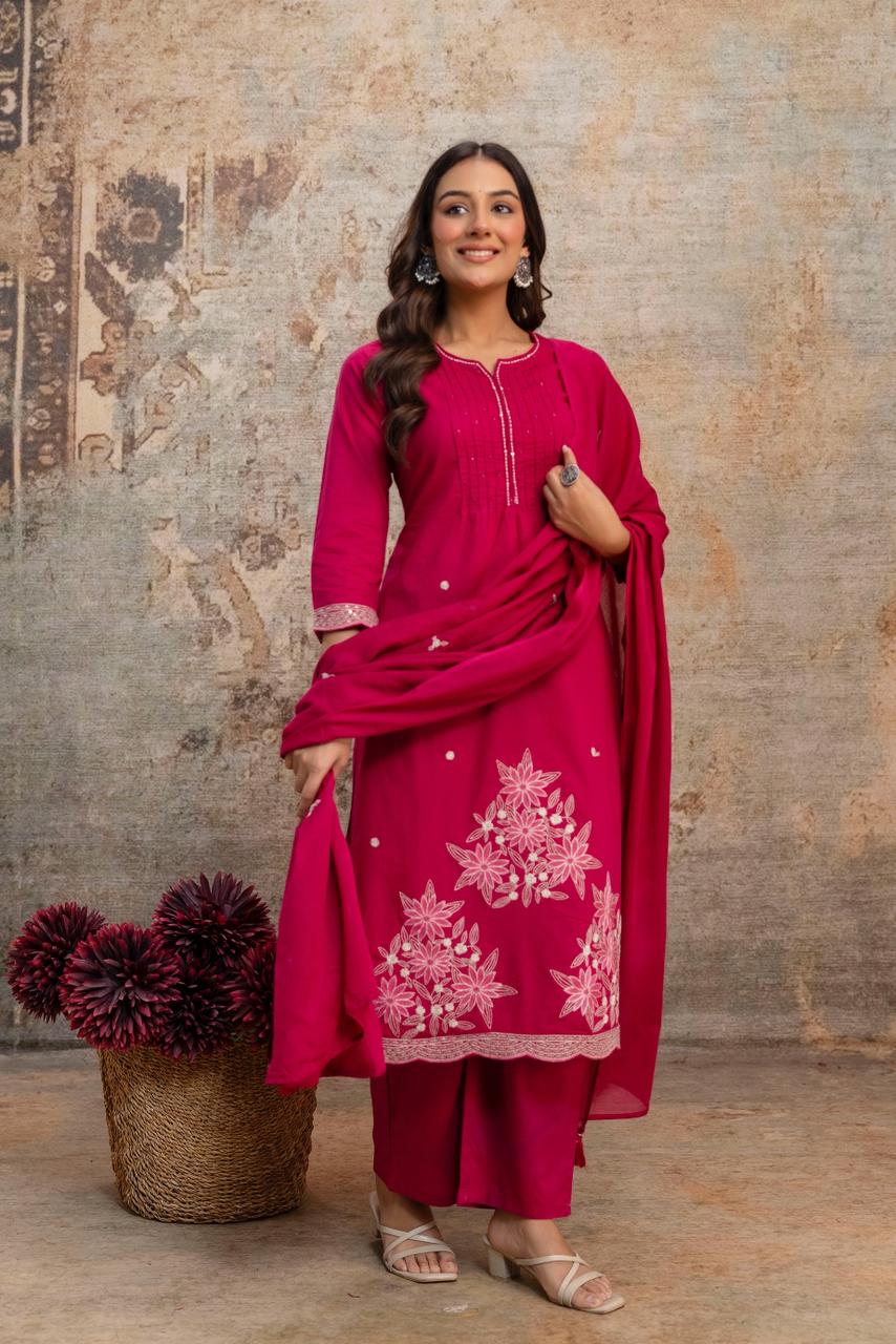Label Tanuja-3 Piece Kurti Set