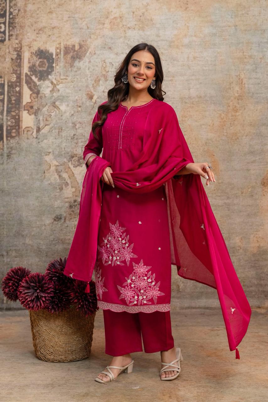 Label Tanuja-3 Piece Kurti Set